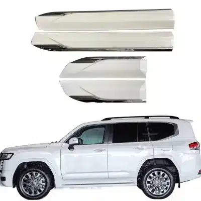 Side Door Molding Trim for 2021-2023 Toyota Land Cruiser LC300, Pearl White and Chrome Two-Tone Body Side Protector Side Door Molding Trim for 2021-2023 Toyota Land Cruiser LC300, Pearl White and Chrome Two-Tone Body Side Protector