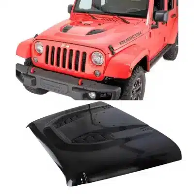 10th Anniversary Style Vented Performance Hood with Heat Extraction for 2007-2017 Jeep Wrangler JK JKU, Black 10th Anniversary Style Vented Performance Hood with Heat Extraction for 2007-2017 Jeep Wrangler JK JKU, Black