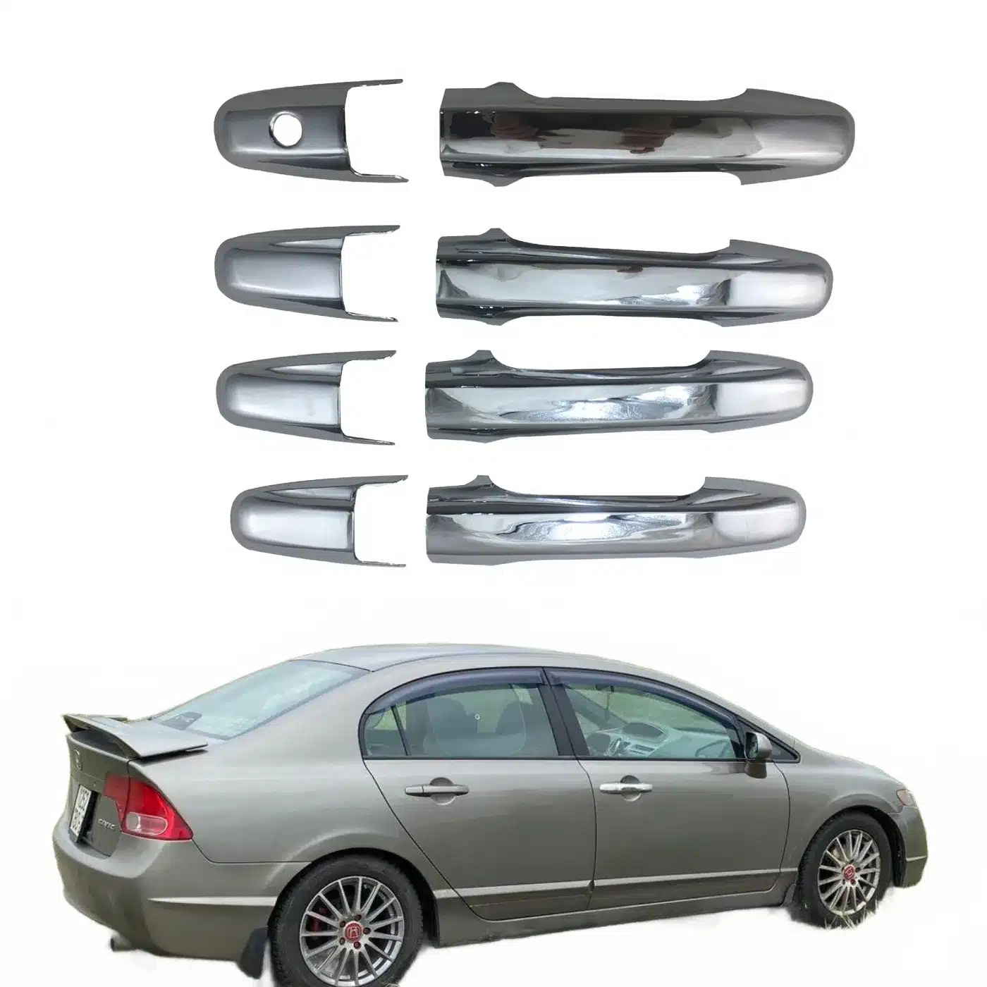 Chrome Plated ABS Door Handle Covers for 2006 Honda Civic Exterior Handle Trim Protection