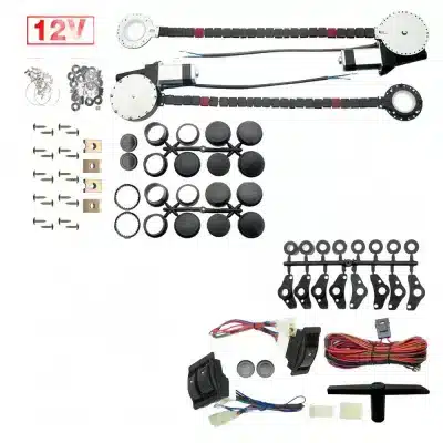 Universal 12V 2-Door Electric Power Window Roll Up Kit with 3 Switches and Wiring Harness for Car Transformation Universal 12V 2-Door Electric Power Window Roll Up Kit with 3 Switches and Wiring Harness for Car Transformation