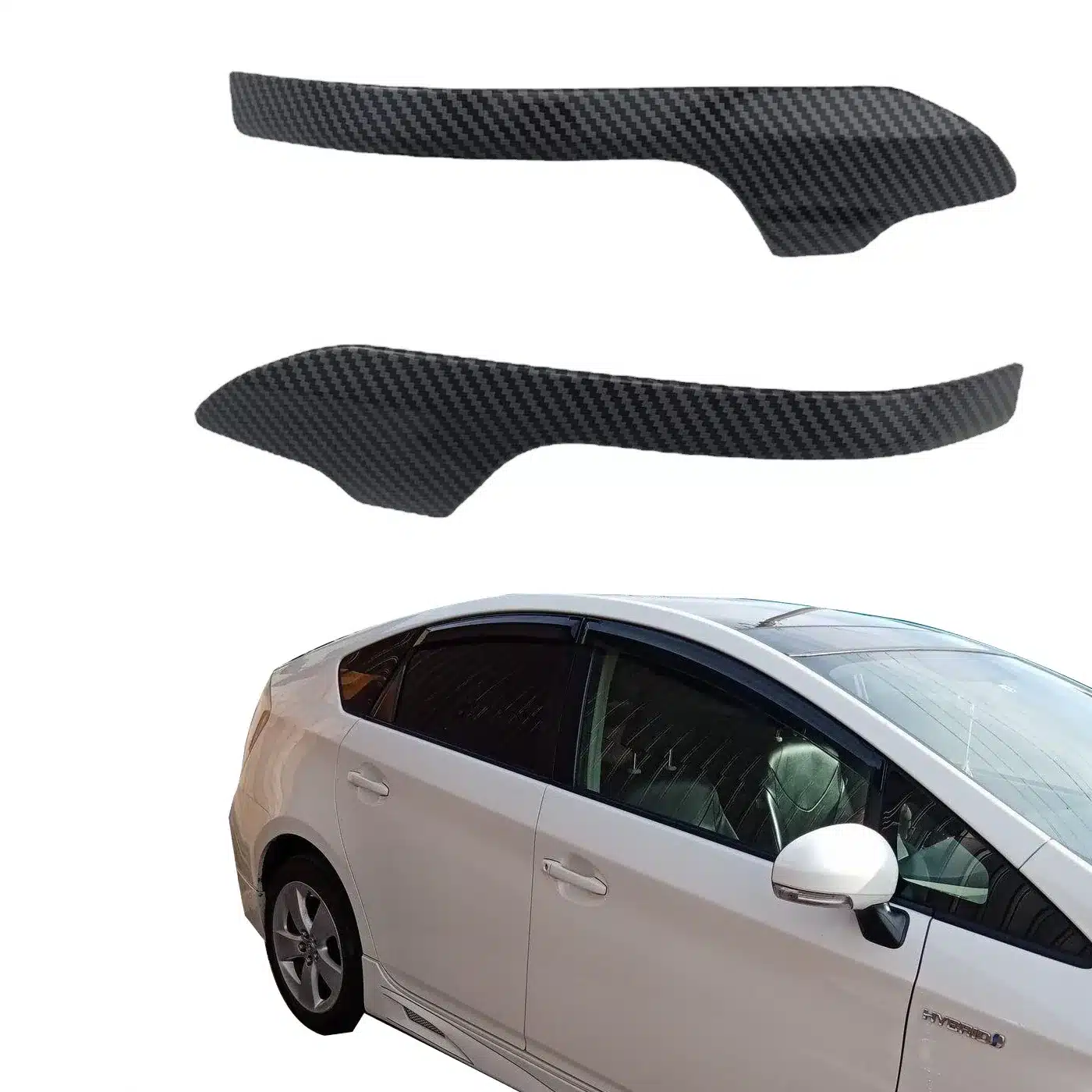 Rearview Mirror Cover Trim Carbon Fiber Style Decorative Strips for Toyota Wish Reiz Prius ZVW30 2010-2015
