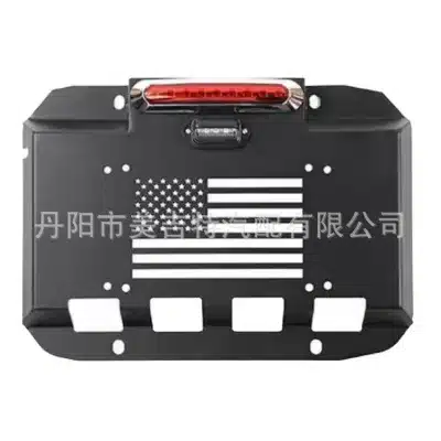 Rear License Plate Relocator Bracket with LED 3rd Brake Light for Jeep Wrangler JK JL 2007-2023, US Flag Design Rear License Plate Relocator Bracket with LED 3rd Brake Light for Jeep Wrangler JK JL 2007-2023, US Flag Design