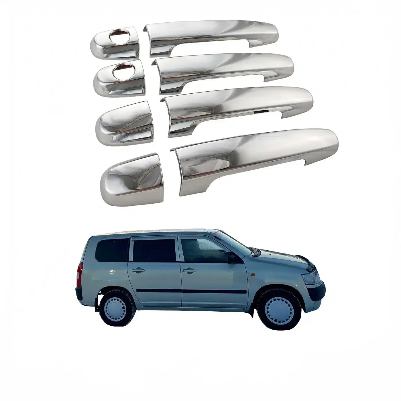 Chrome Exterior Door Handle Covers Trim for Toyota Probox and Succeed 2004-2015