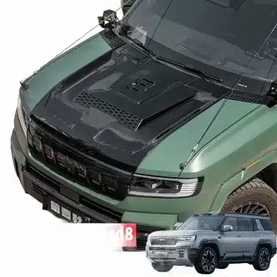 Matte Black Hood Cover Trim for FangChengBao Leopard 8 Exterior Engine Bonnet Decoration Matte Black Hood Cover Trim for FangChengBao Leopard 8 Exterior Engine Bonnet Decoration