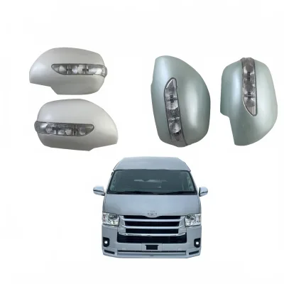 Passenger Car Side Mirror Cover with Integrated LED Turn Signal Light for Toyota Hiace Commuter 2006-2016, Moonstone White Passenger Car Side Mirror Cover with Integrated LED Turn Signal Light for Toyota Hiace Commuter 2006-2016, Moonstone White