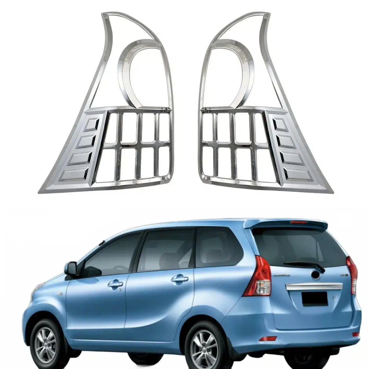 Chrome Plated ABS Taillight Cover Trim for Toyota Avanza 2012-UP Rear Lamp Frame Decoration