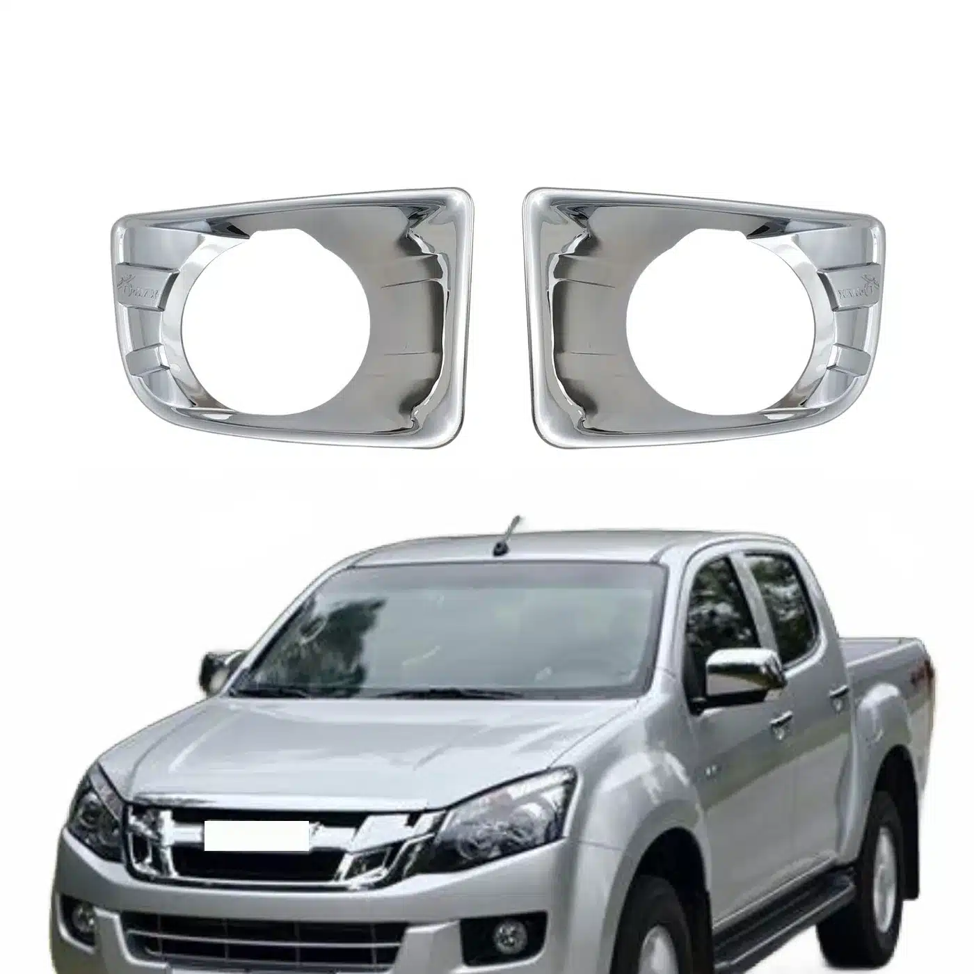 Chrome Fog Light Cover Trim for Isuzu D-MAX 2012 Exterior Decor Bezel
