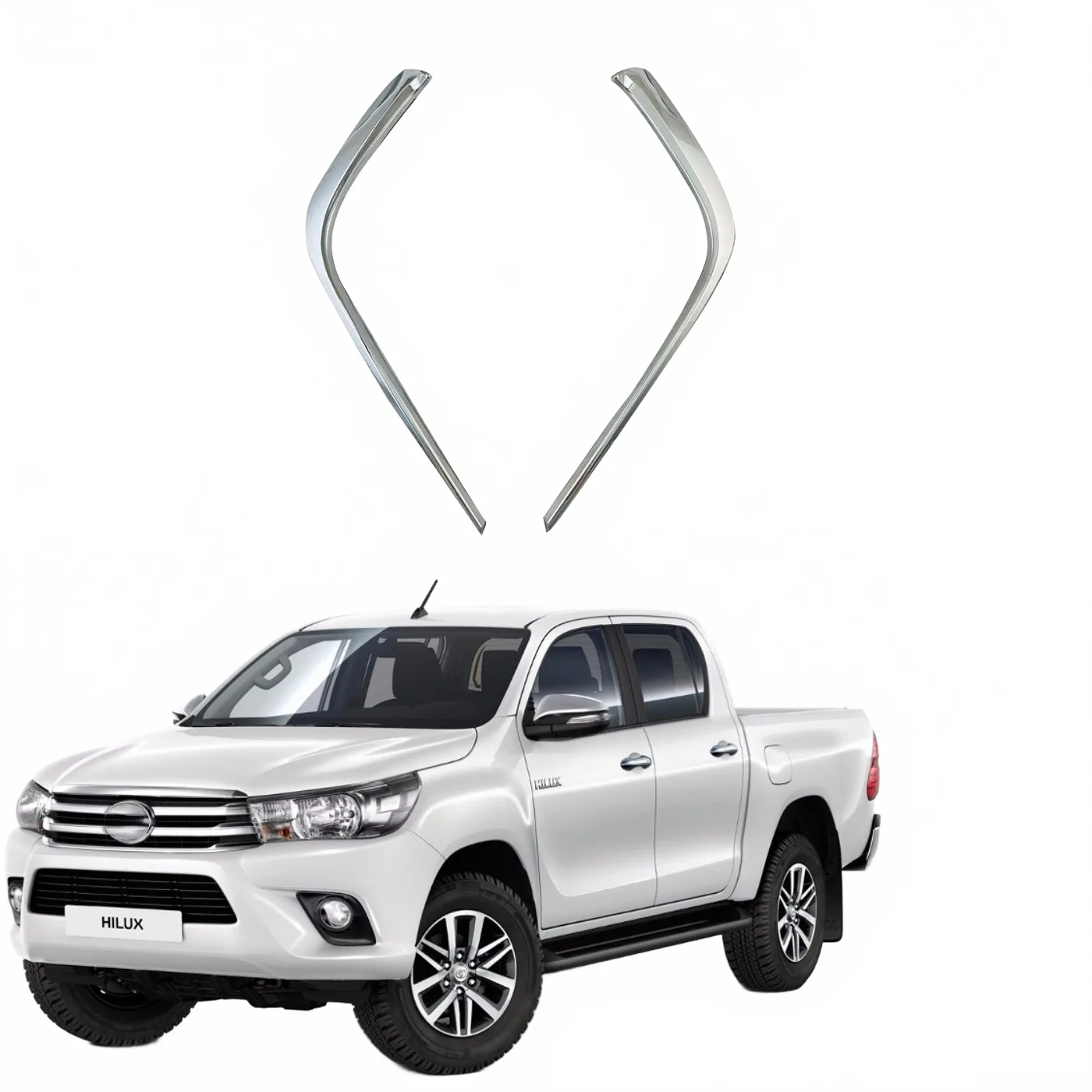 Chrome Fog Light Eyebrow Cover Trim for Toyota Hilux Revo 2016 Exterior Decoration Accessories