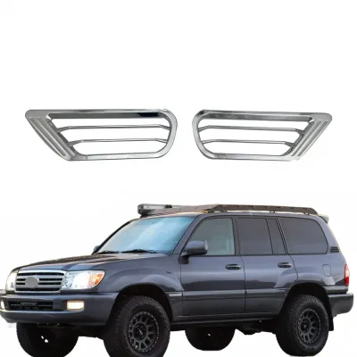 Chrome Plated Front Side Air Vent Grille Cover Trims for 1998-2007 Toyota Land Cruiser FJ100 4700 Chrome Plated Front Side Air Vent Grille Cover Trims for 1998-2007 Toyota Land Cruiser FJ100 4700