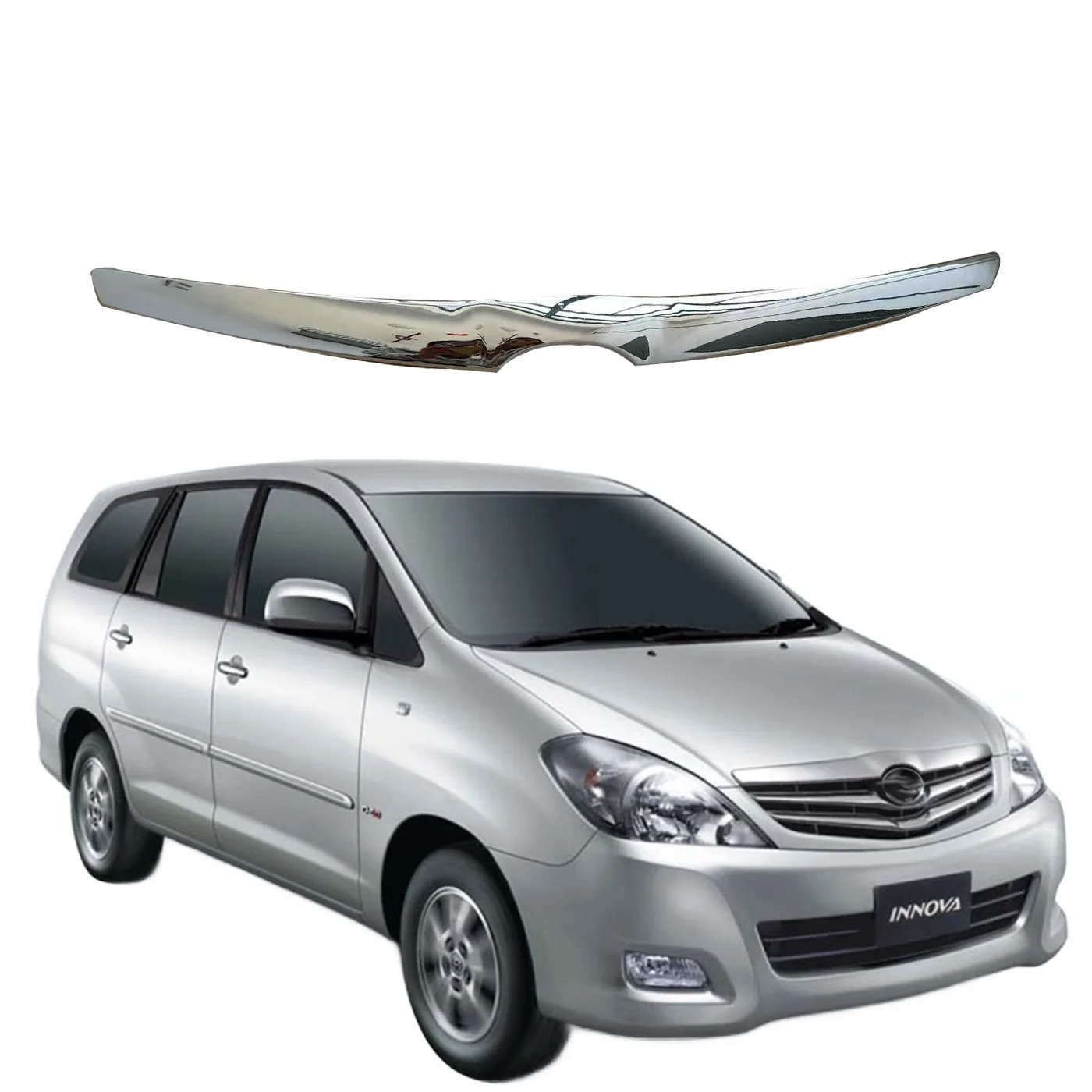 Chrome Front Grille Trim Strip Cover for Toyota Innova 2008 Auto Exterior Decoration Accessories