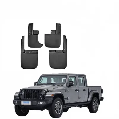 4Pcs Front and Rear Mud Flaps Splash Guards for 2019-2023 Jeep Gladiator JT, Black PP Plastic Mudguards 4Pcs Front and Rear Mud Flaps Splash Guards for 2019-2023 Jeep Gladiator JT, Black PP Plastic Mudguards