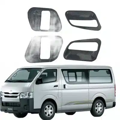 Carbon Fiber Texture Door Handle Bowl Cover Trim for Toyota Hiace 200 Series 2008-2018 Carbon Fiber Texture Door Handle Bowl Cover Trim for Toyota Hiace 200 Series 2008-2018