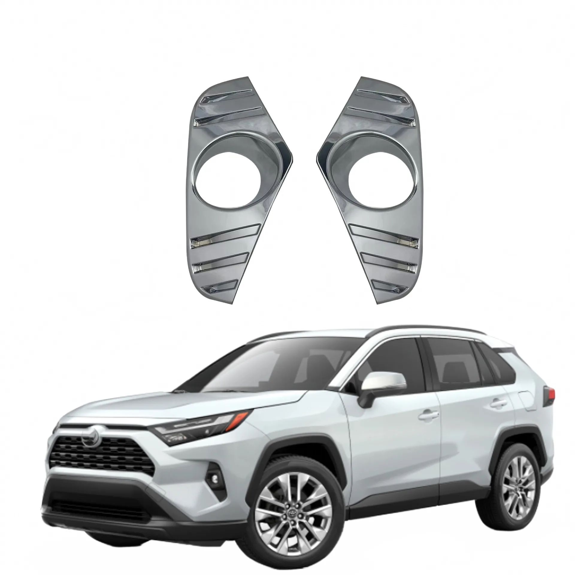 Front Bumper Fog Light Trim Frame Covers for Toyota RAV4 2020-2023 Exterior Decoration Accessories