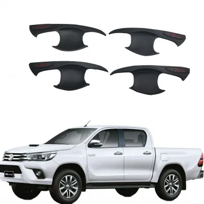 Red TRD Lettering Door Handle Bowl Covers for Toyota Fortuner and Hilux Revo 2015-UP Exterior Decoration Red TRD Lettering Door Handle Bowl Covers for Toyota Fortuner and Hilux Revo 2015-UP Exterior Decoration