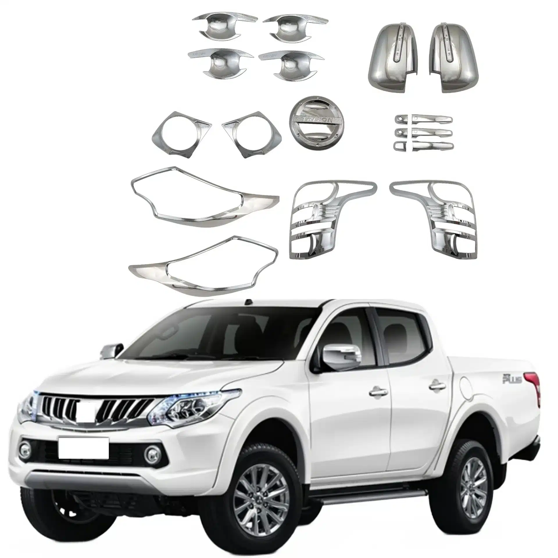 Chrome Exterior Trim Kit for Mitsubishi L200 Triton 2016 ABS Protective Accents
