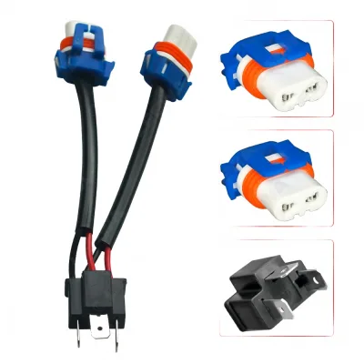 H4 9003 to 11 9005 Headlight Conversion Wiring Harness with Dual-Slot Ceramic Socket and PVC Protection H4 9003 to 11 9005 Headlight Conversion Wiring Harness with Dual-Slot Ceramic Socket and PVC Protection