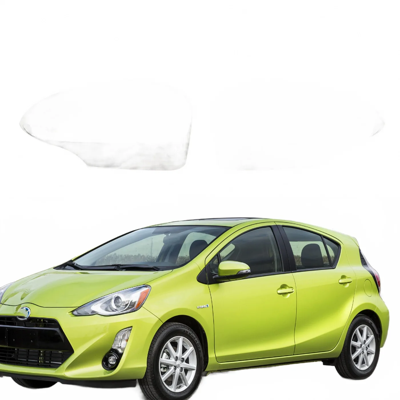 Chrome Side View Mirror Cover Trim Pair for Toyota Prius C Axio Fielder Models