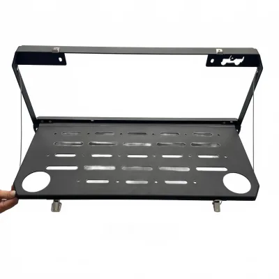 Rear Tailgate Table Foldable Storage Cargo Rack for 2018-2023 Jeep Wrangler JL JLU, Black Steel Rear Tailgate Table Foldable Storage Cargo Rack for 2018-2023 Jeep Wrangler JL JLU, Black Steel