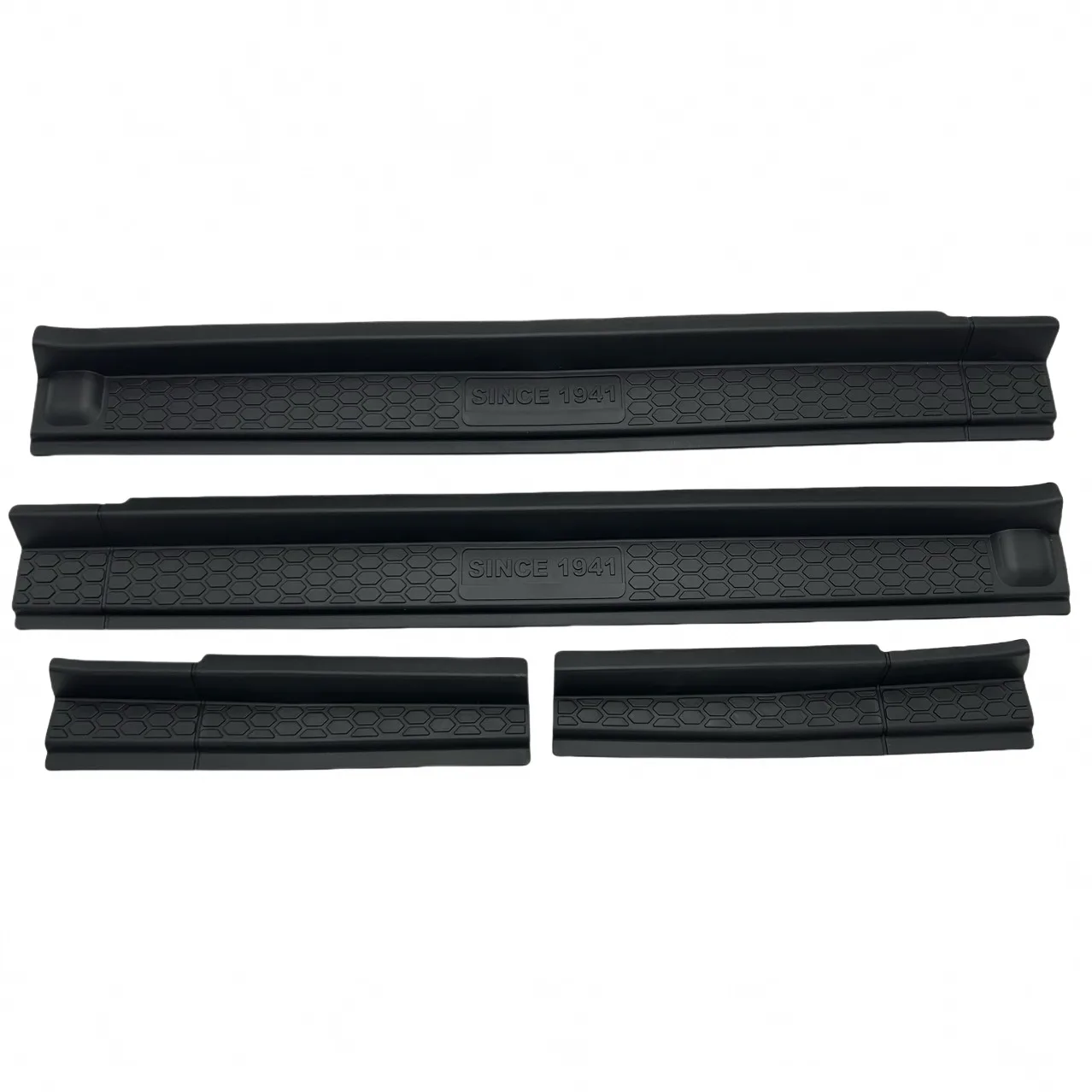 4-Door Sill Guard Protectors ‘Since 1941’ Textured Black Set for 2007-2017 Jeep Wrangler JK
