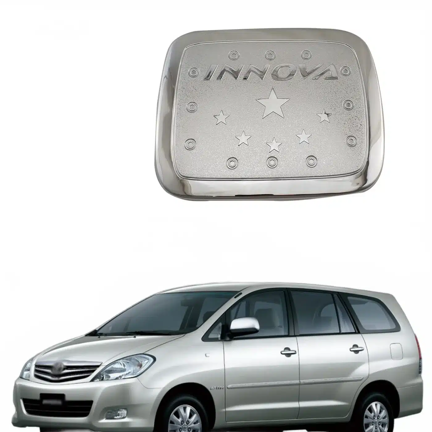 Chrome Exterior Gas Tank Cover Trim for Toyota Innova Kijang 2004-2008 Fuel Door Decoration Accessory