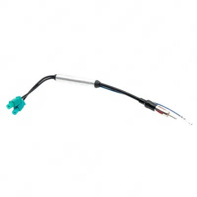 Dual FAKRA to DIN Radio Antenna Adapter Cable with FM Signal Amplifier for VW Audi