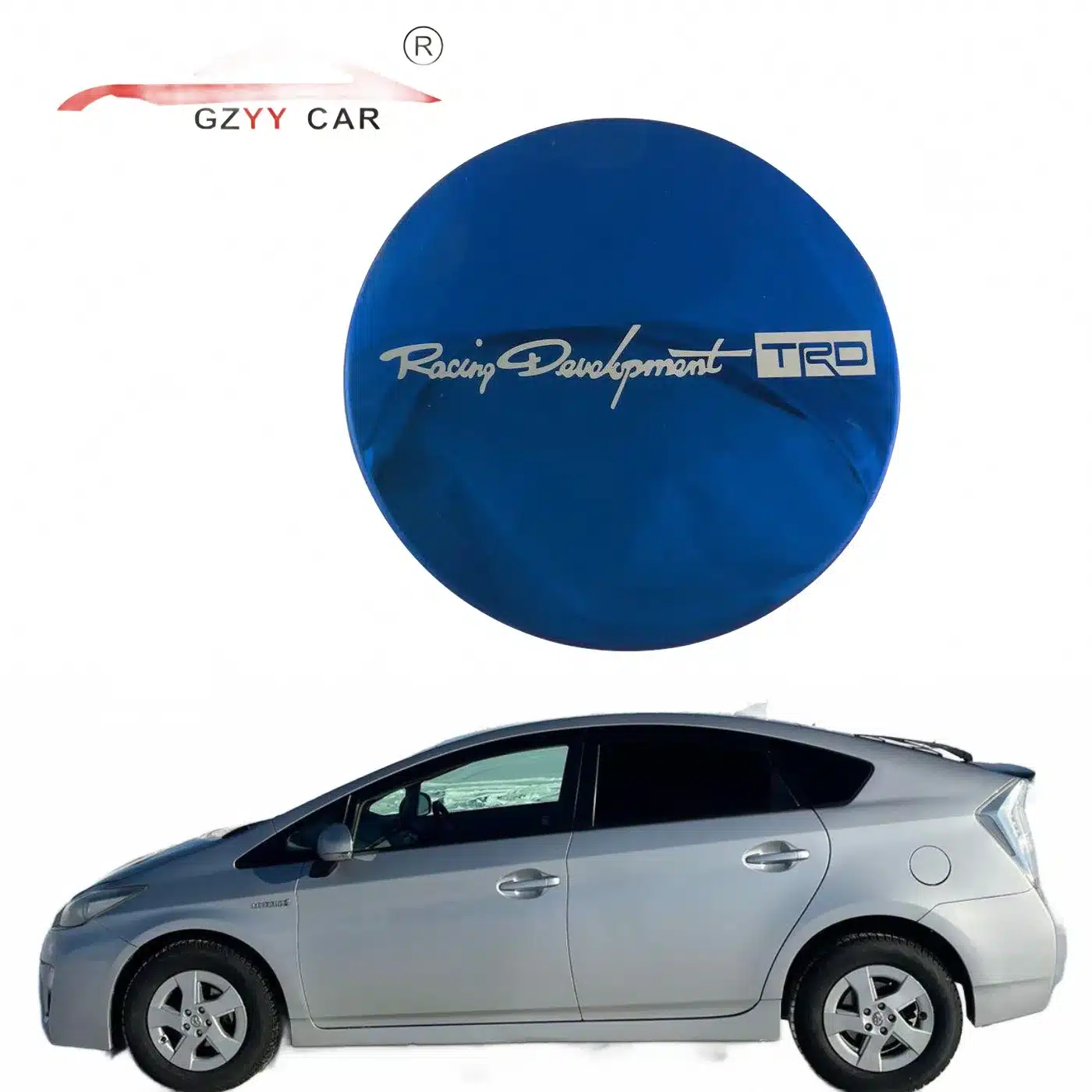 Blue Stainless Steel Fuel Tank Cover Decorative Trim for Toyota Prius 2010-2015