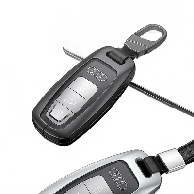 Zinc Alloy Car Key Fob Cover Case Shell with Keychain for Audi A3 A4L A6L A8 Q7 Q8 Models Zinc Alloy Car Key Fob Cover Case Shell with Keychain for Audi A3 A4L A6L A8 Q7 Q8 Models