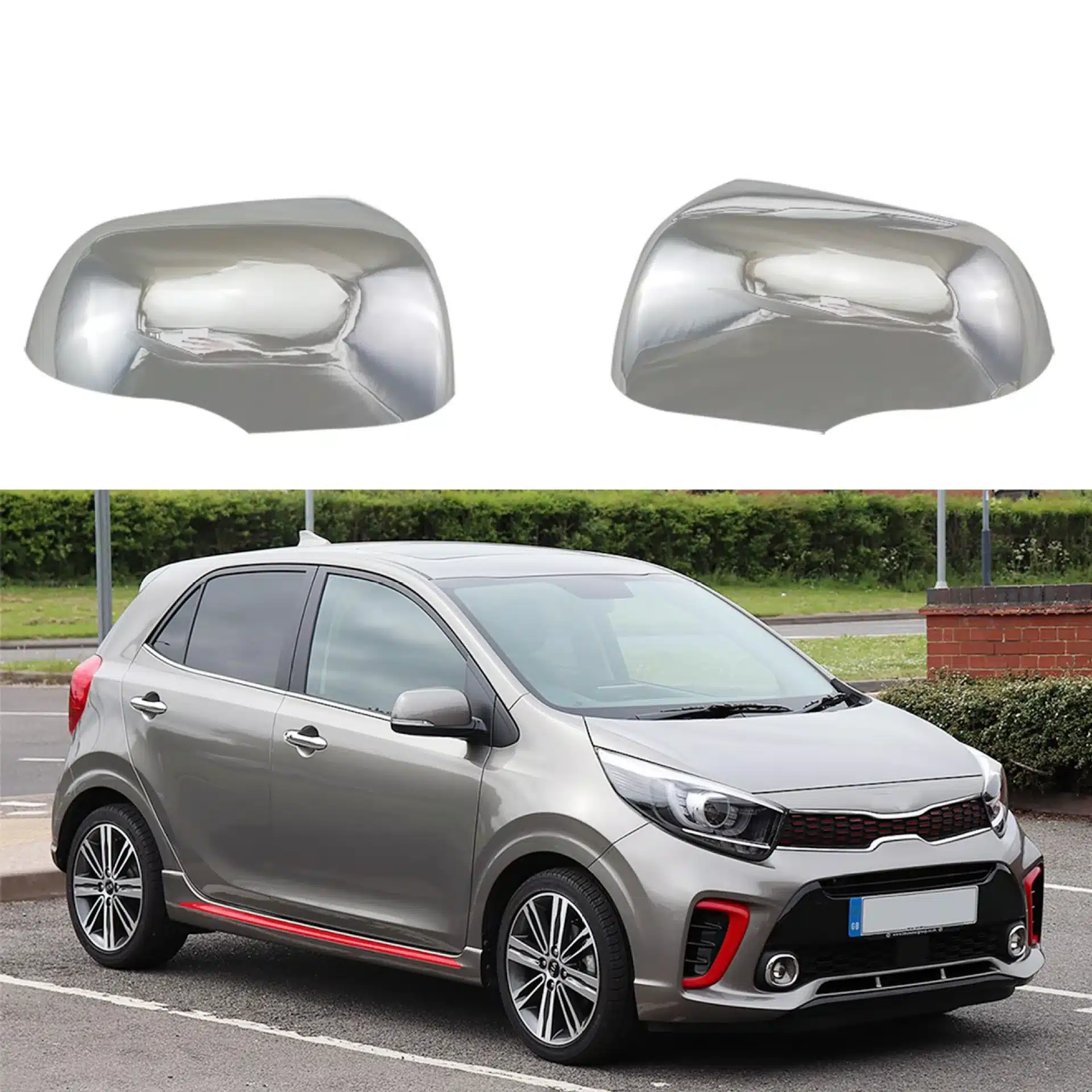 Rear View Mirror Cover Caps Chrome Plated ABS Exterior Trim for Kia PICANTO Morning 2011-2016