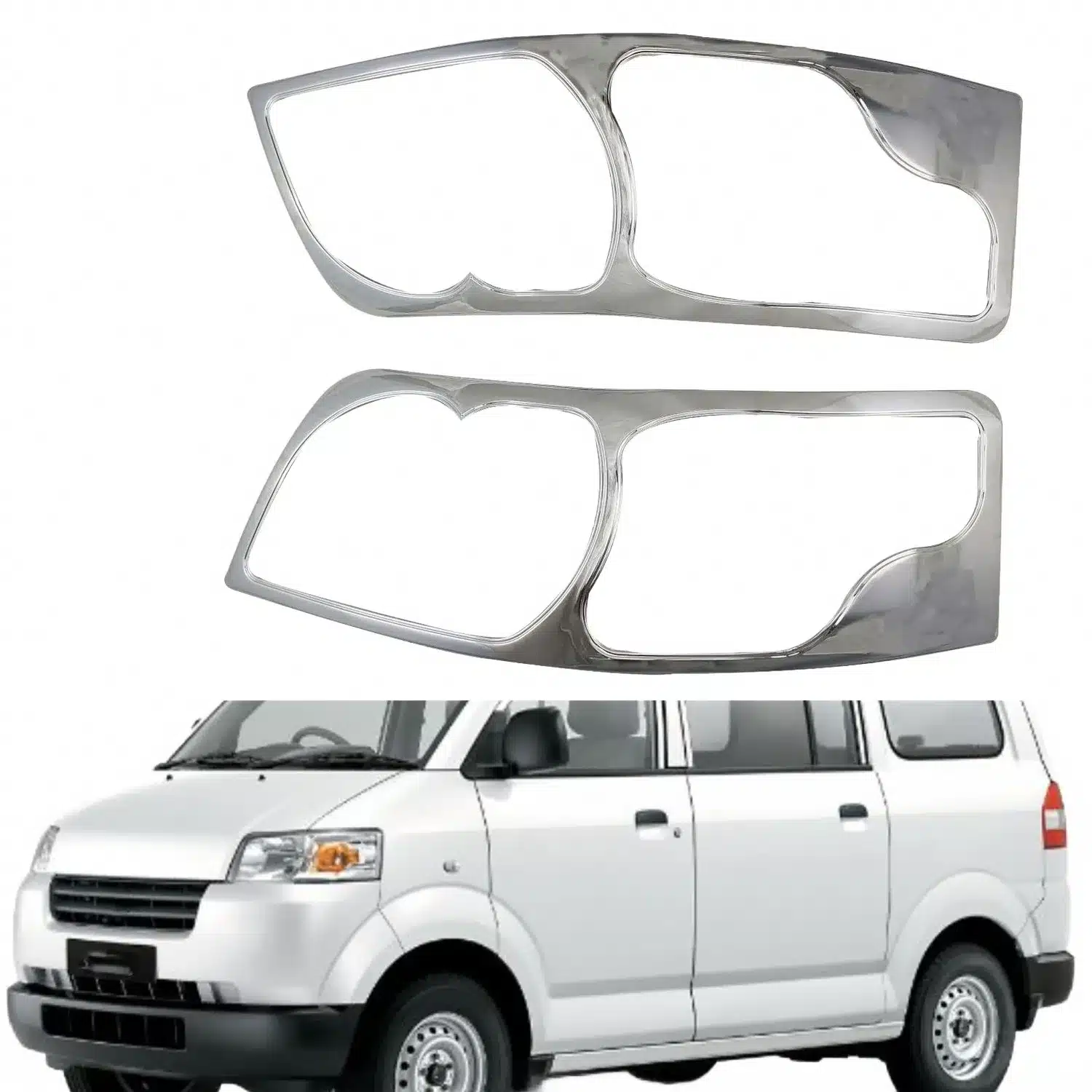 Front Headlight Cover Chrome Trim Bezel Frame Decor with ABS Material for APV 2005