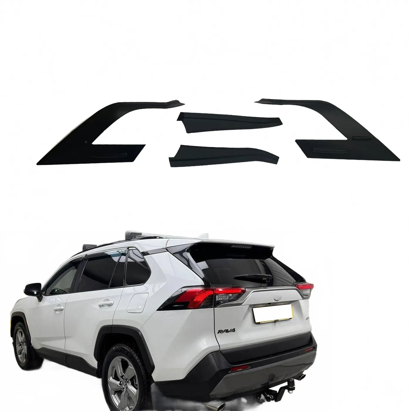 Chrome Rear Tail Light Cover Trim for Toyota RAV4 2019-2024 Exterior Taillamp Frame Decor Kit