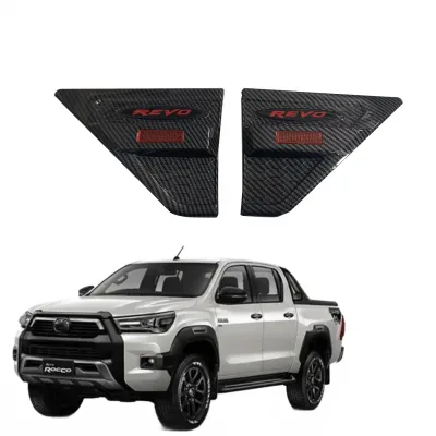 Carbon Fiber Side Light Guard Frame Protective Cover for Toyota Hilux Revo Rocco 2021 Carbon Fiber Side Light Guard Frame Protective Cover for Toyota Hilux Revo Rocco 2021