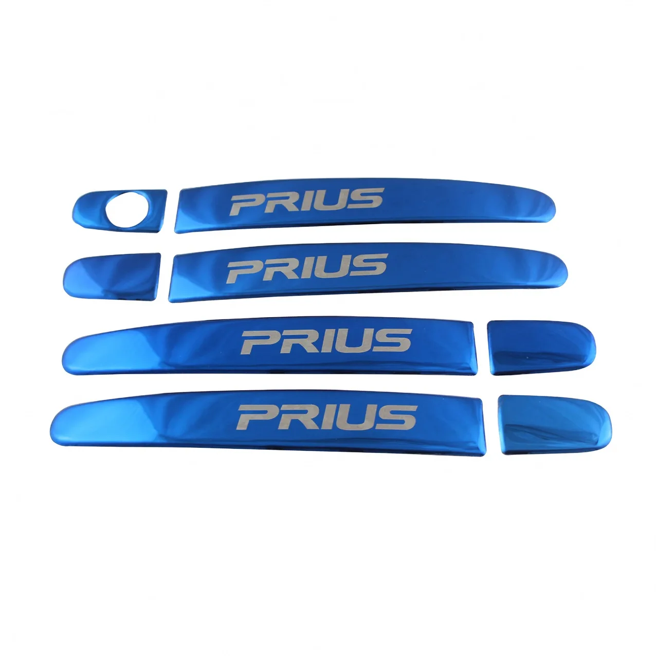 Blue Stainless Steel Half-Covered Exterior Door Handle Covers for Toyota Innova, Vigo, Fortuner, RAV4, and Highlander