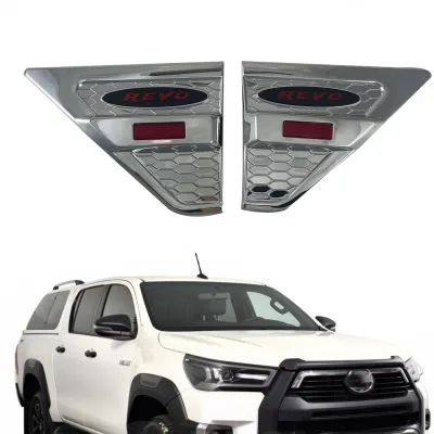 Chrome Plated ABS Side Indicator Light Frame Decorative Trim Cover for Toyota Hilux Revo 2021 Chrome Plated ABS Side Indicator Light Frame Decorative Trim Cover for Toyota Hilux Revo 2021
