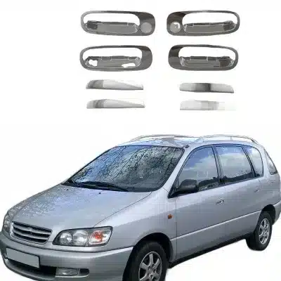 Chrome Exterior Door Handle and Bowl Cover Trim Set for Toyota Ipsum/Picnic 1996-2001, ABS Material Chrome Exterior Door Handle and Bowl Cover Trim Set for Toyota Ipsum/Picnic 1996-2001, ABS Material