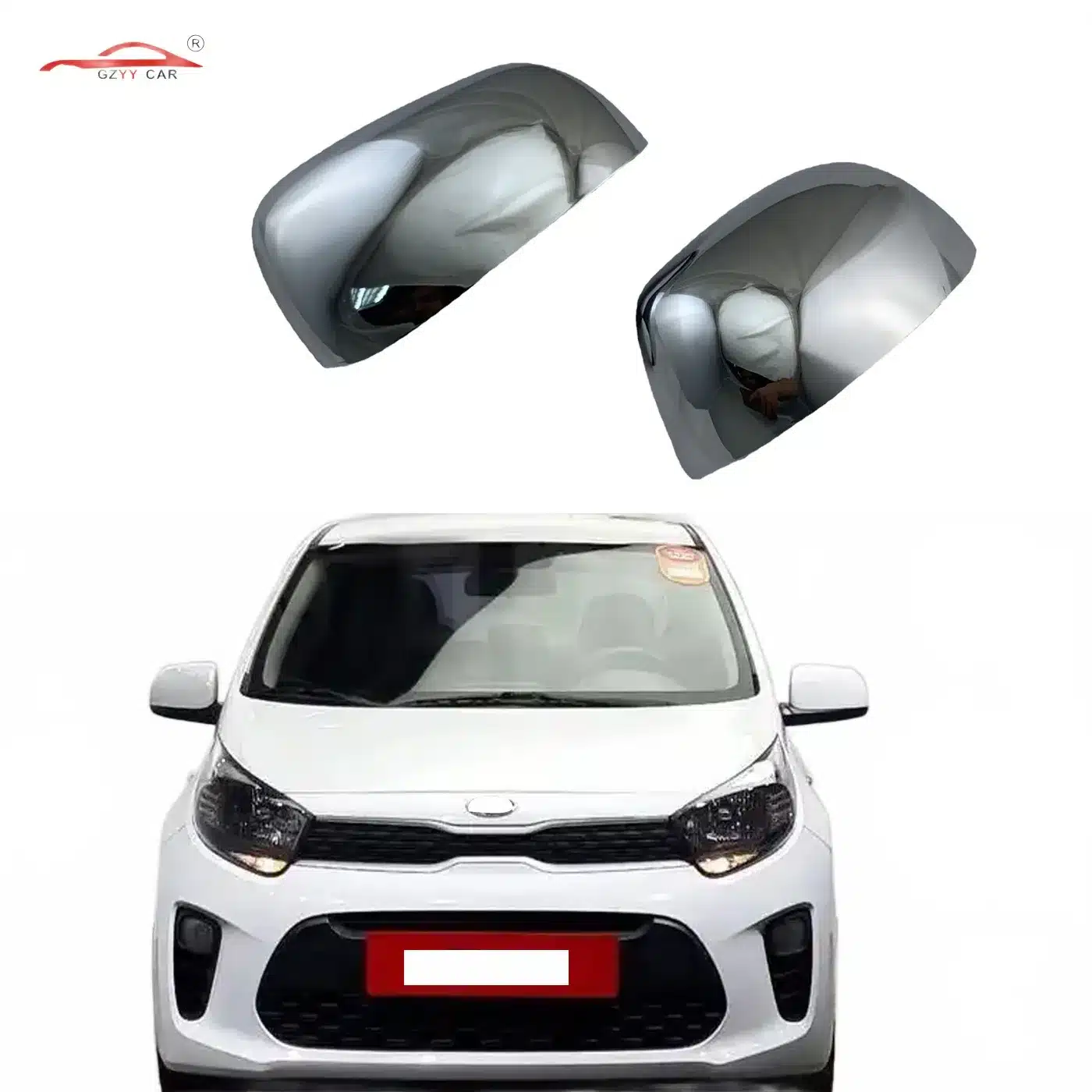 Chrome Plated Door Wing Mirror Cover Caps Lower Housing Protector for Kia Picanto Morning 2012-2018
