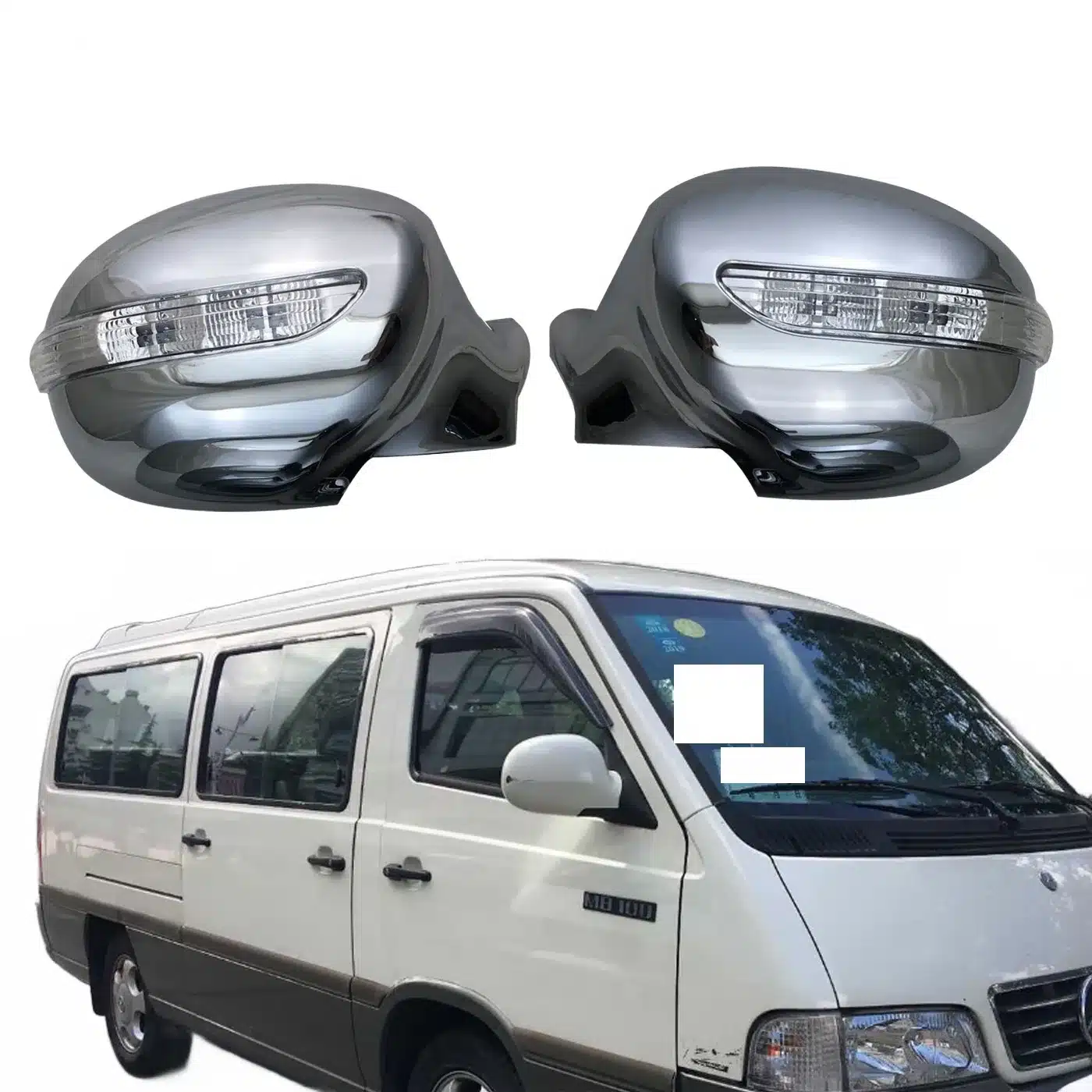 LED Signal Side Side Mirror Covers for Mercedes-Benz MB100 ISTANA Side View Mirror Housing Caps with Lights