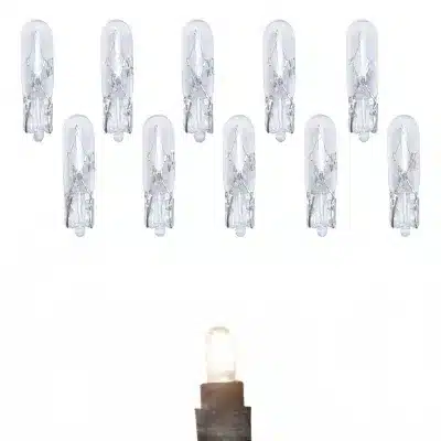 T5 12V 1.2W Halogen Dashboard Instrument Cluster Light Bulbs Warm White