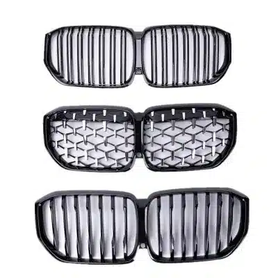 Front Kidney Grille Star Diamond Meteor Style for BMW X5 G05 Gloss Black Double Line Water Tank Guard