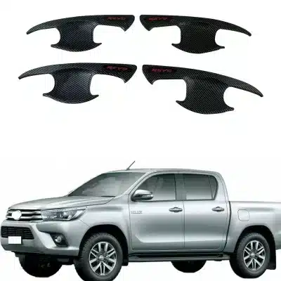 Exterior Door Handle Bowl Cover Trim for Toyota Hilux Revo 2015 Carbon Fiber Pattern Protective Guard Decoration Exterior Door Handle Bowl Cover Trim for Toyota Hilux Revo 2015 Carbon Fiber Pattern Protective Guard Decoration