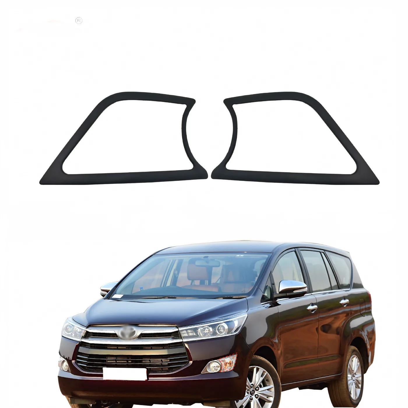 Front Fog Light Cover Trim for Toyota Innova Kijang 2016 Matte Black Fog Lamp Frame Exterior Garnish Accessories