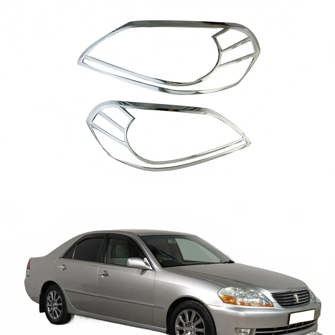 Front Headlight Bezel Cover Trim Chrome Decoration for Mark II GX110 JZX110