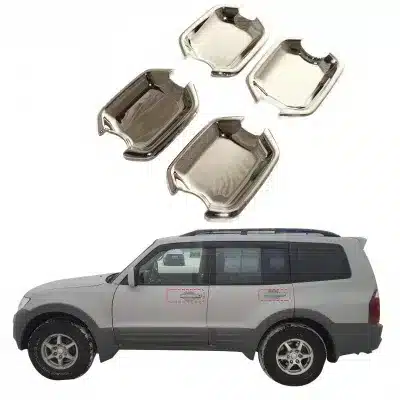 Outer Door Handle Bowl Cover Trim for Mitsubishi Pajero V73 2001-2009 Chrome Style Exterior Protective Accessories