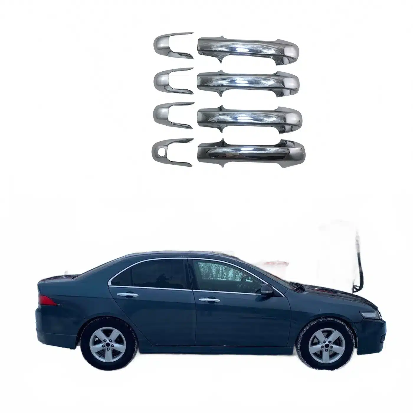 Chrome Exterior Door Handle Covers for Honda Accord 2003-2007, Side Door Surround Trim Decor