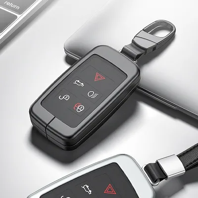 Aluminum Alloy Car Key Fob Cover Case with Keychain for Land Rover Range Rover and Jaguar XJ Models Aluminum Alloy Car Key Fob Cover Case with Keychain for Land Rover Range Rover and Jaguar XJ Models