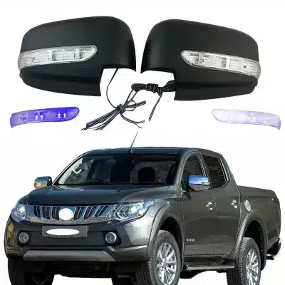 Matte Black Side Mirror Cover with LED Indicator Lights for Mitsubishi Triton L200 2005-2015 Matte Black Side Mirror Cover with LED Indicator Lights for Mitsubishi Triton L200 2005-2015