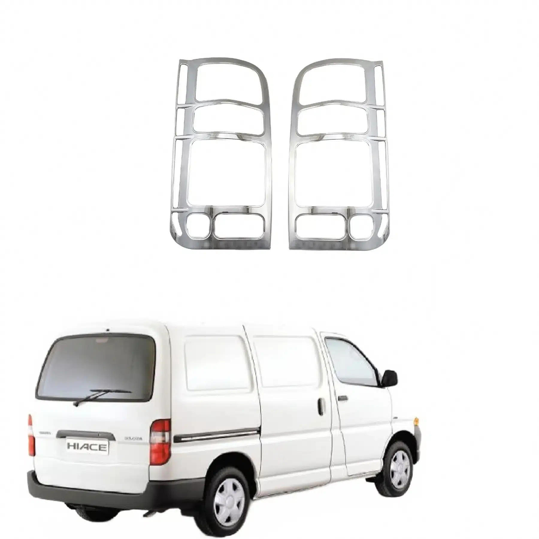 Rear Tail Light Lens Cover Chromed ABS Shell for Toyota Hiace 1998 Models