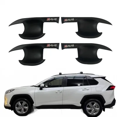 Matte Black Door Handle Bowl Cover Trim, ABS Exterior Decor Protective Guards for Toyota RAV4 2019-2024 Matte Black Door Handle Bowl Cover Trim, ABS Exterior Decor Protective Guards for Toyota RAV4 2019-2024