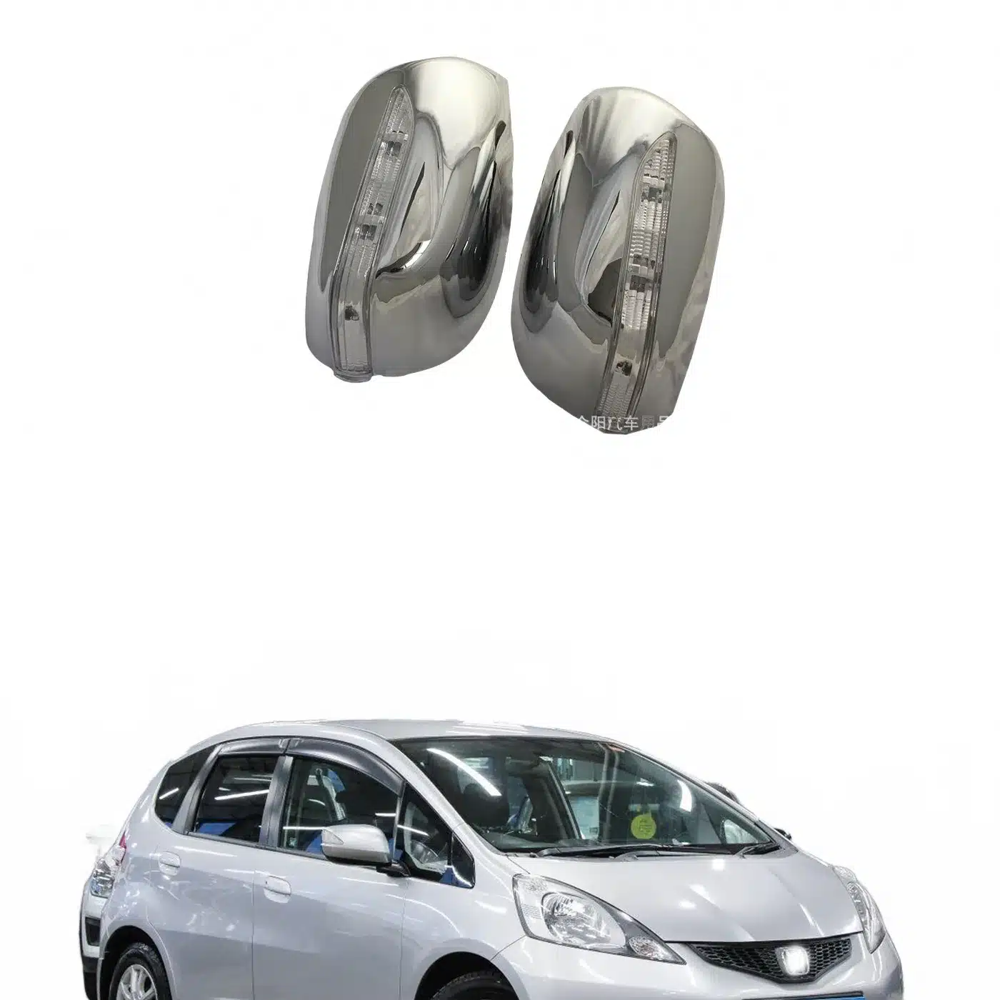 LED Wing Mirror Cover Caps Chrome ABS Decorative Shell for Honda Fit Jazz 2008