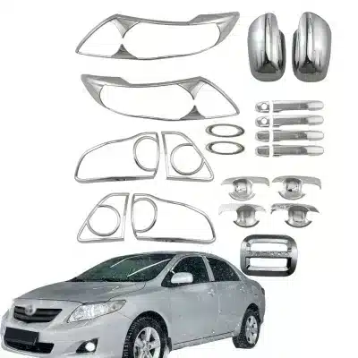 Chrome Exterior Door Handle Covers and Side Mirror Protectors Set for Toyota Corolla 2008 Chrome Exterior Door Handle Covers and Side Mirror Protectors Set for Toyota Corolla 2008