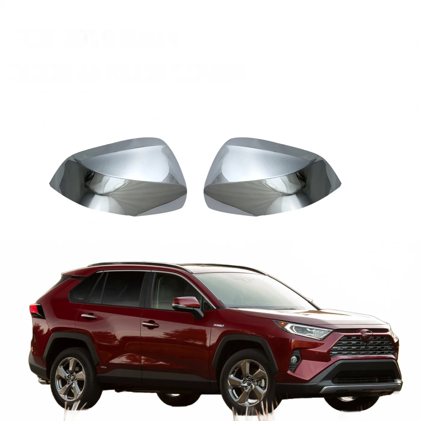 Side Mirror Covers Chrome Plated Rearview Mirror Caps for Toyota RAV4 2020-2023